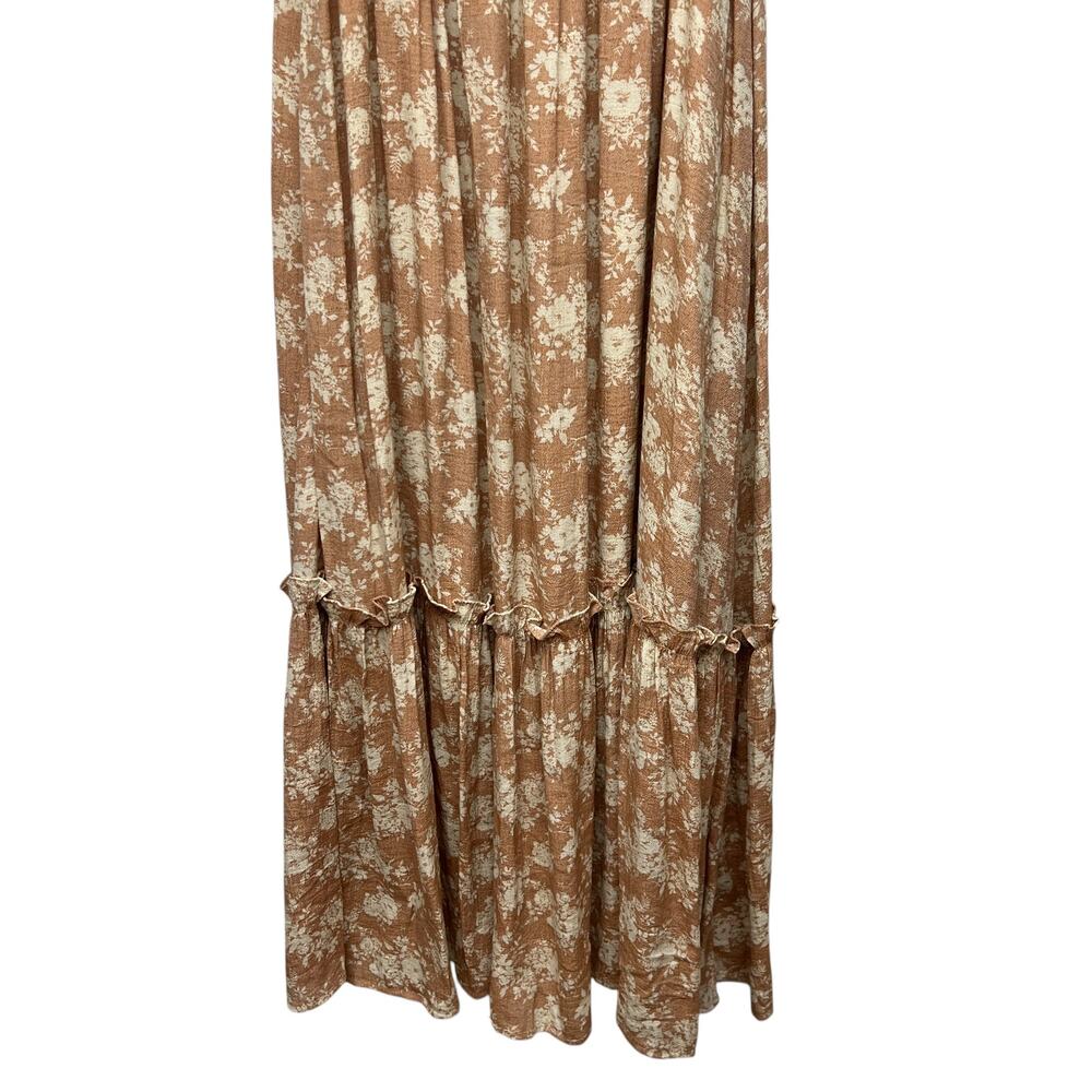 By The River Floral Puff Sleeve Peasant Midi Dress Womens Medium Cottage Smocked - Picture 11 of 13